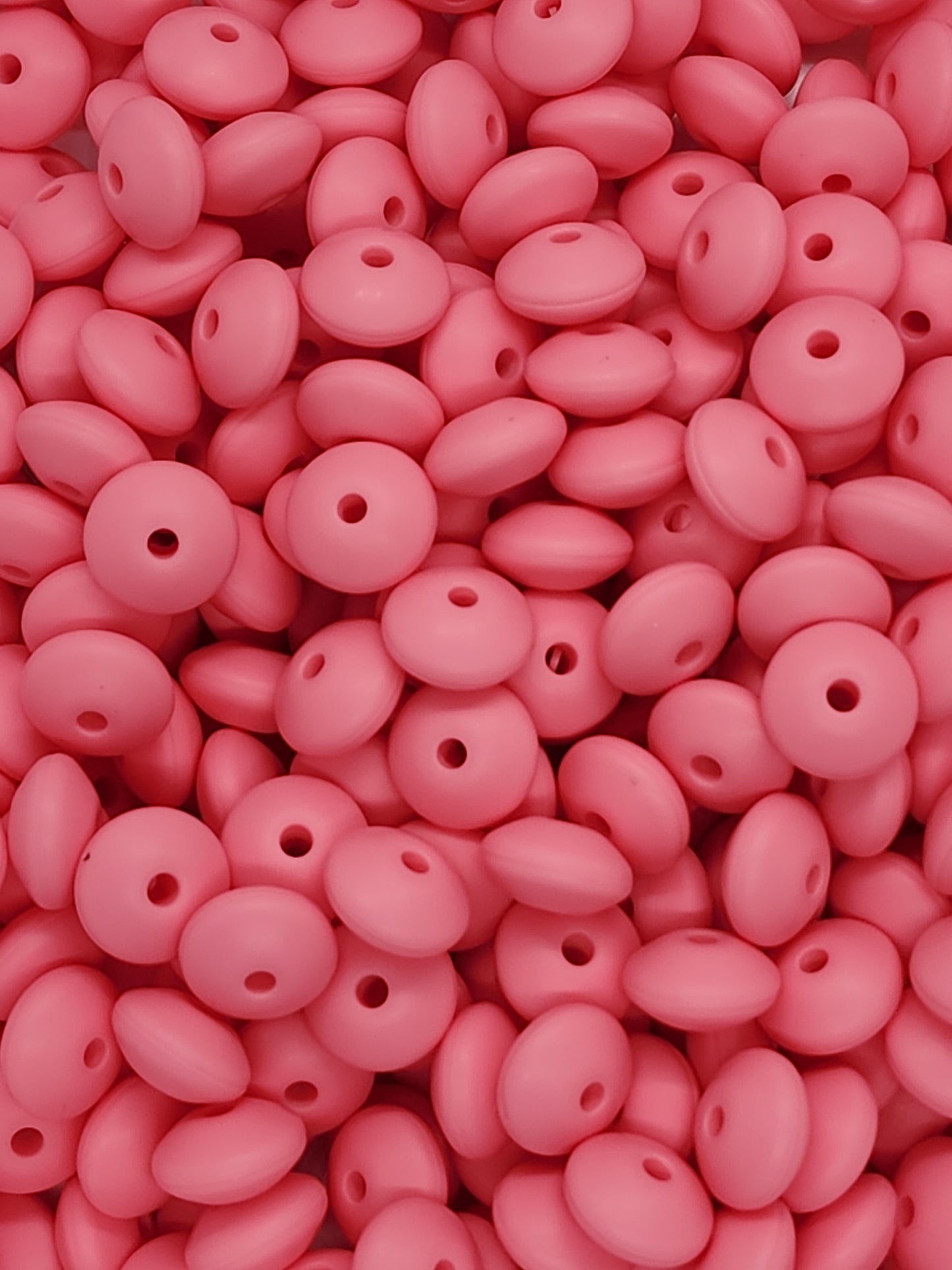 Blooming Rose Silicone Lentil Beads