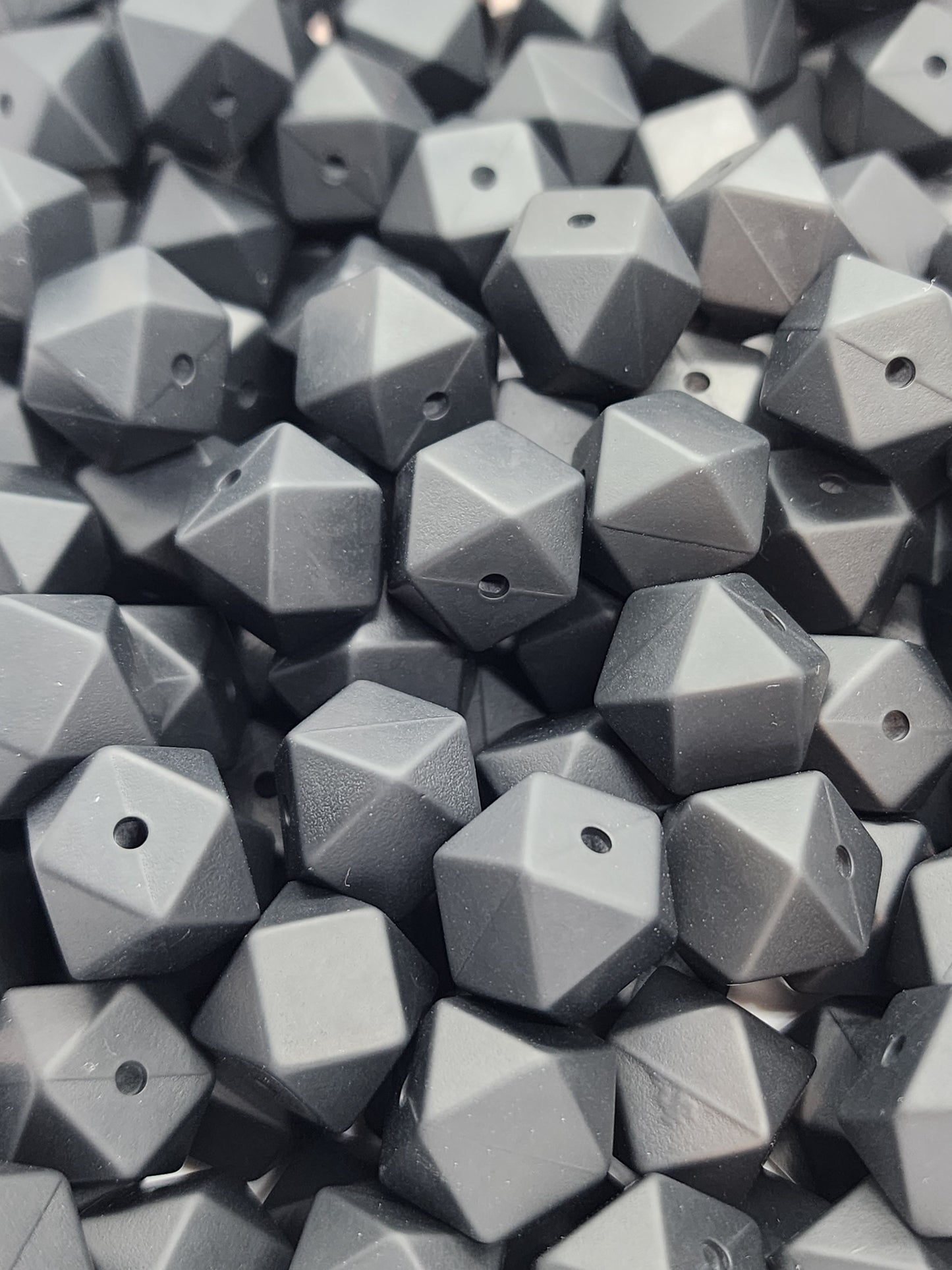 1. Black Hexagon Silicone Beads