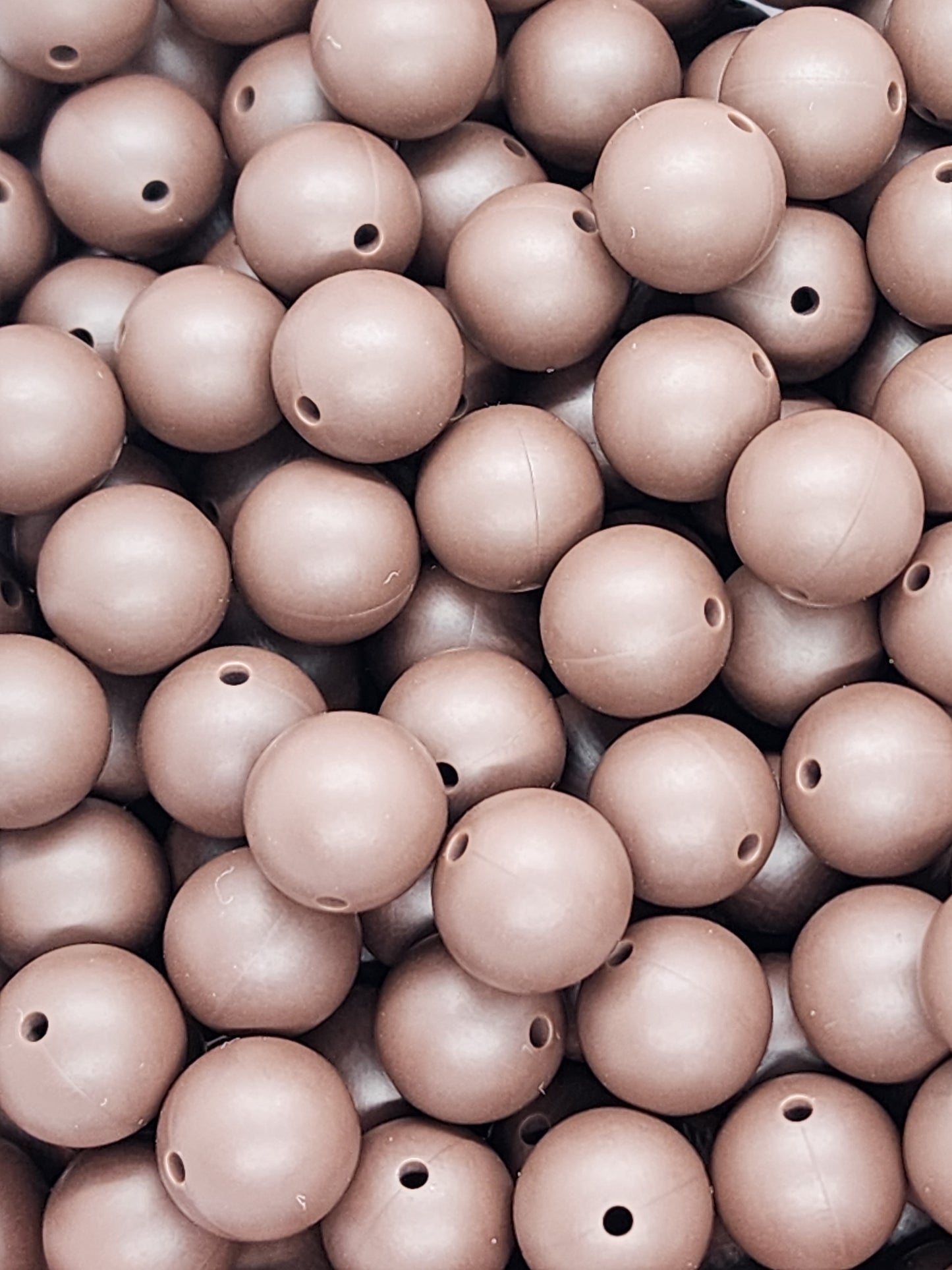 Coffee 15mm Silicone Beads