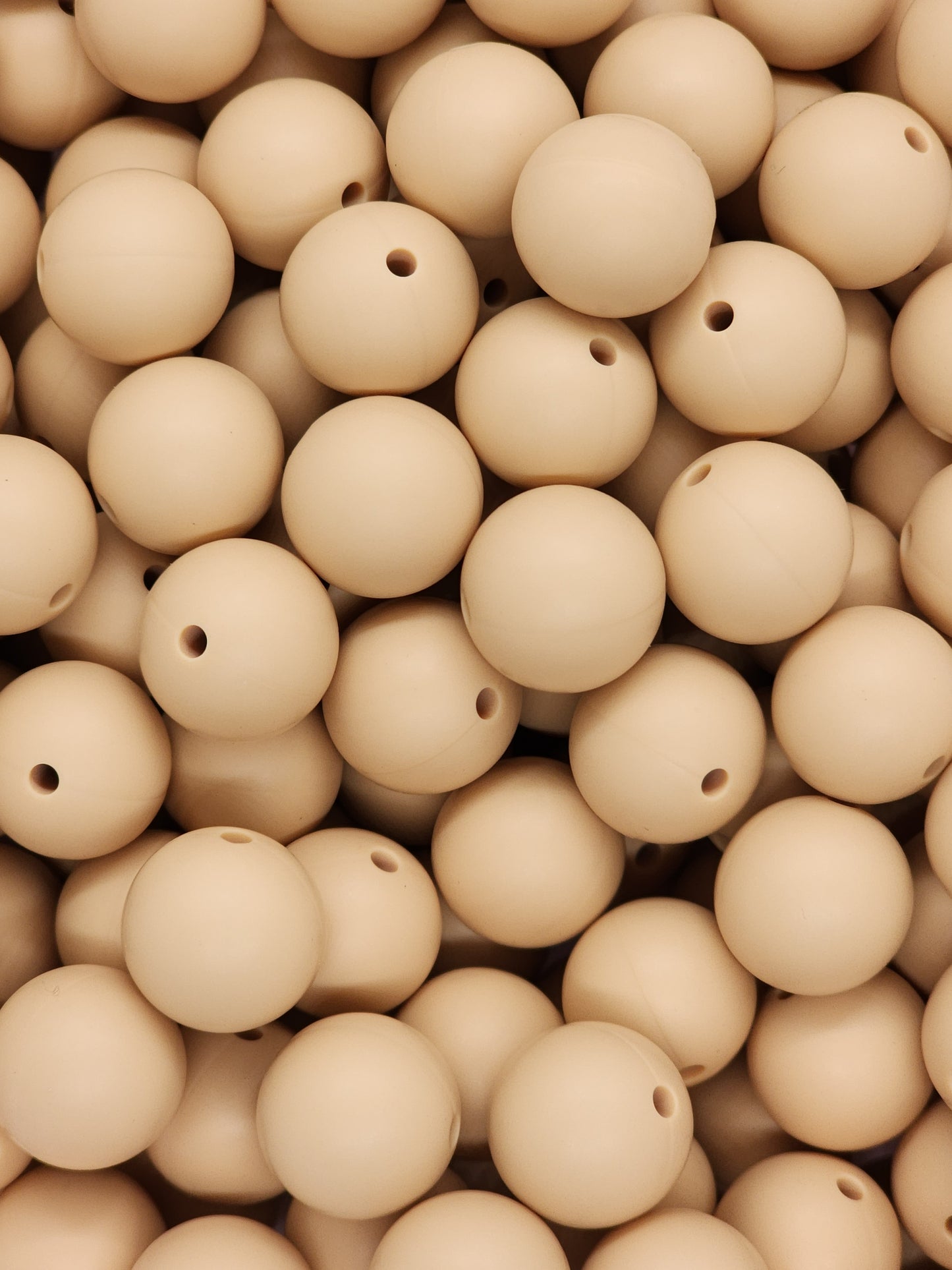 Sandstone Beige 15mm Silicone Beads