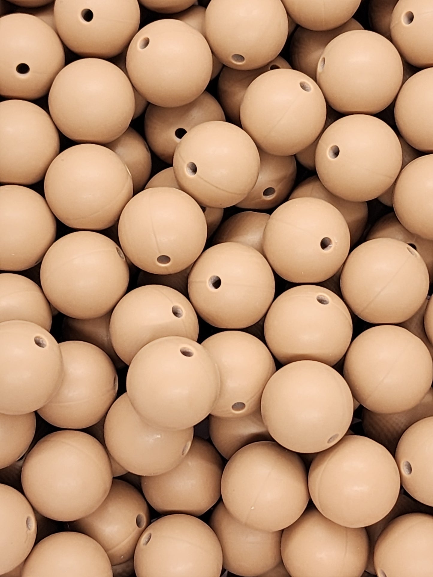 Vintage Taupe 15mm Silicone Beads