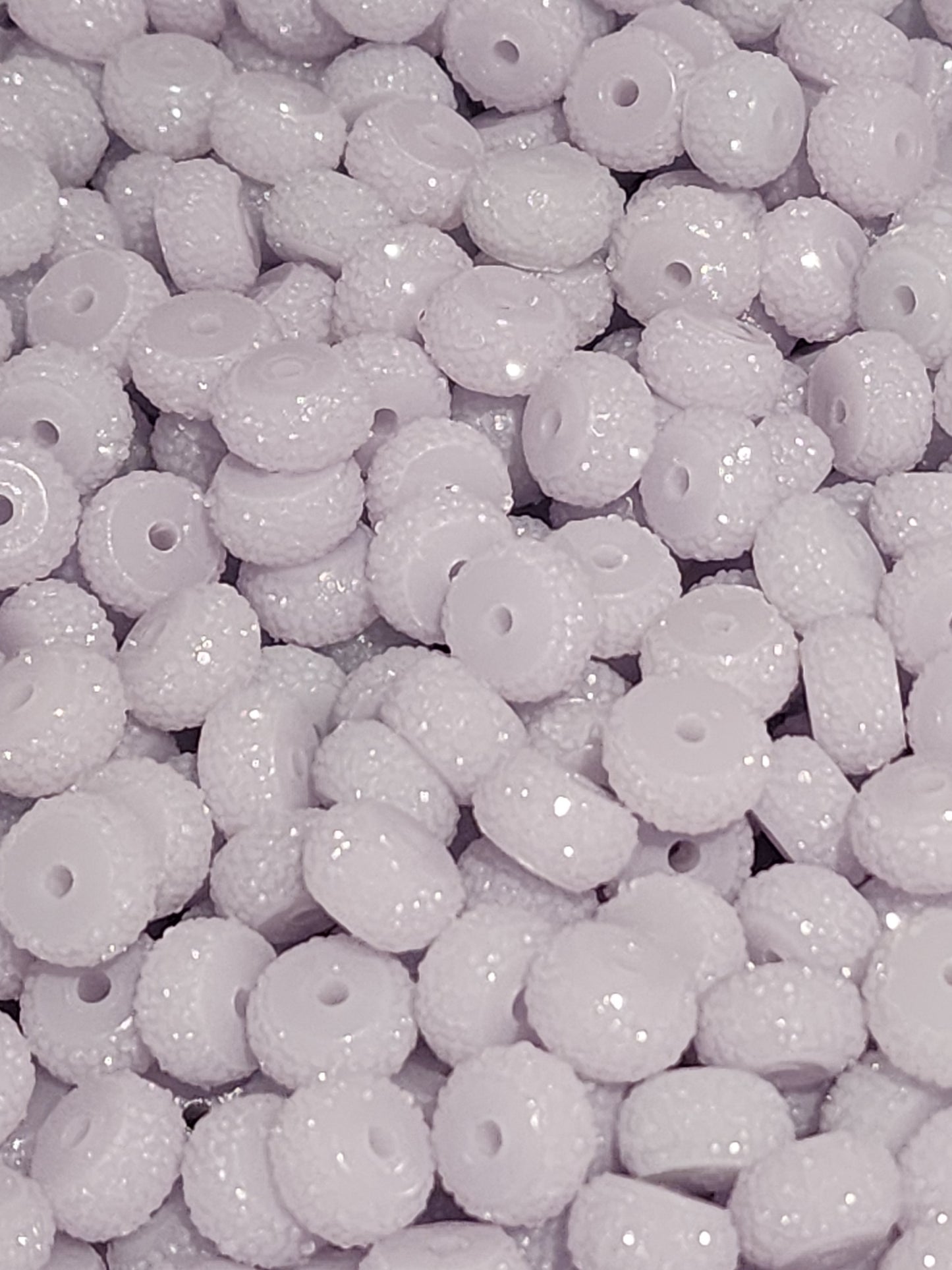 Light Grey Rhinestone 12mm Abacus Beads