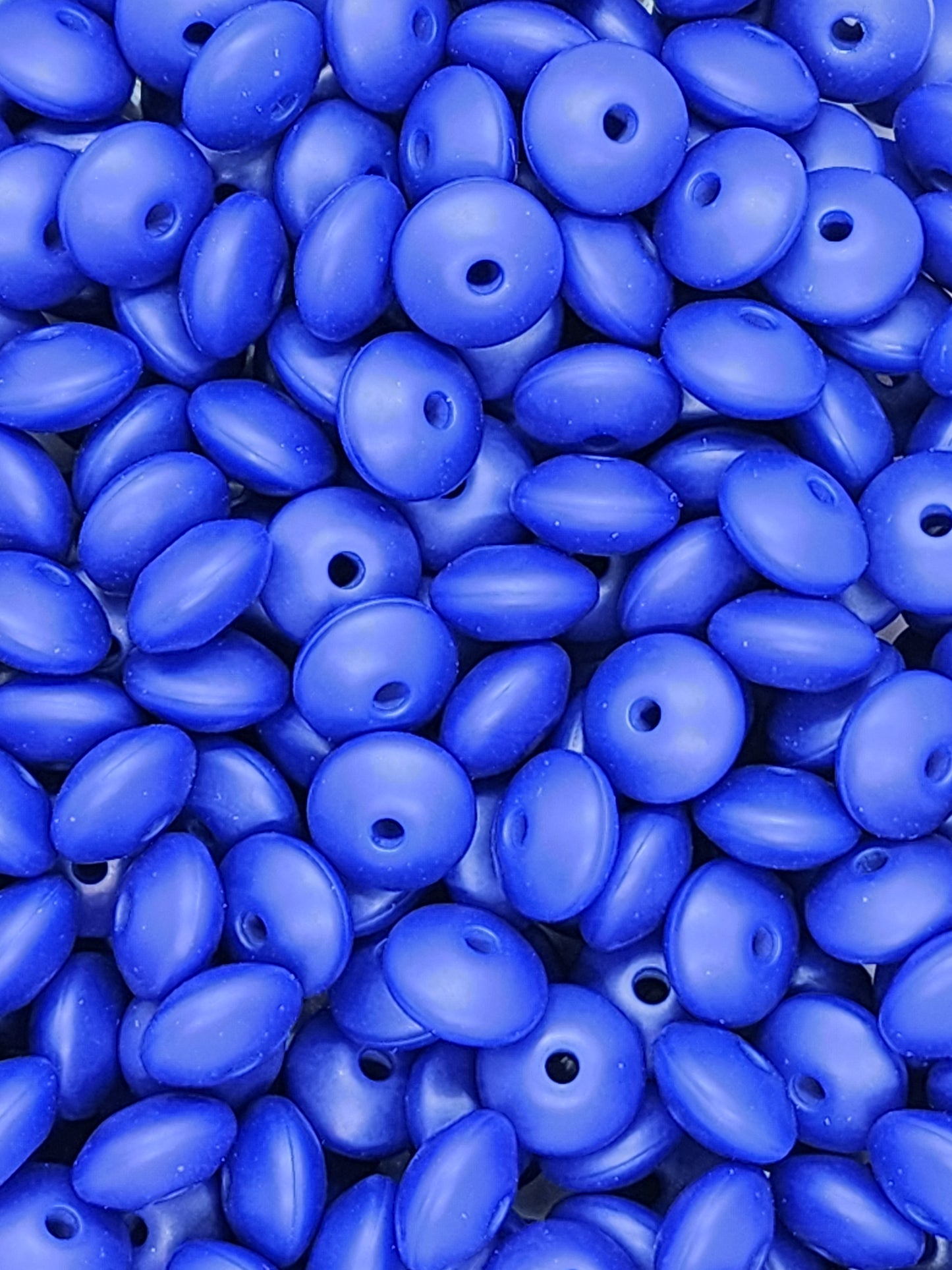 Midnight Sapphire Silicone Lentil Beads