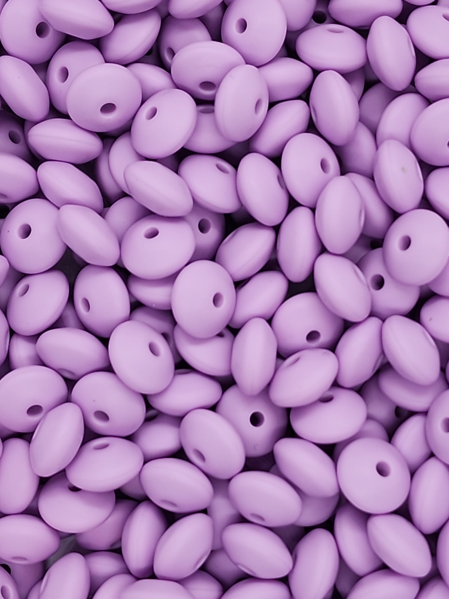 Ethereal Lilac Silicone Lentil Beads