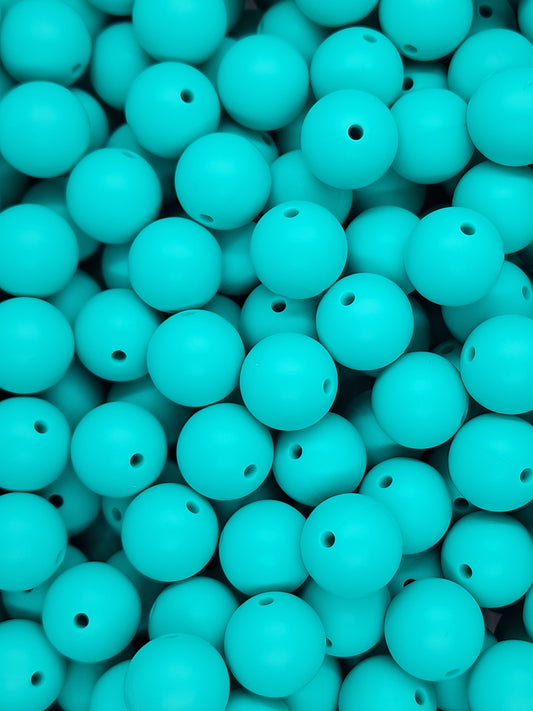 Oceanic Teal 15mm Silicone Beads