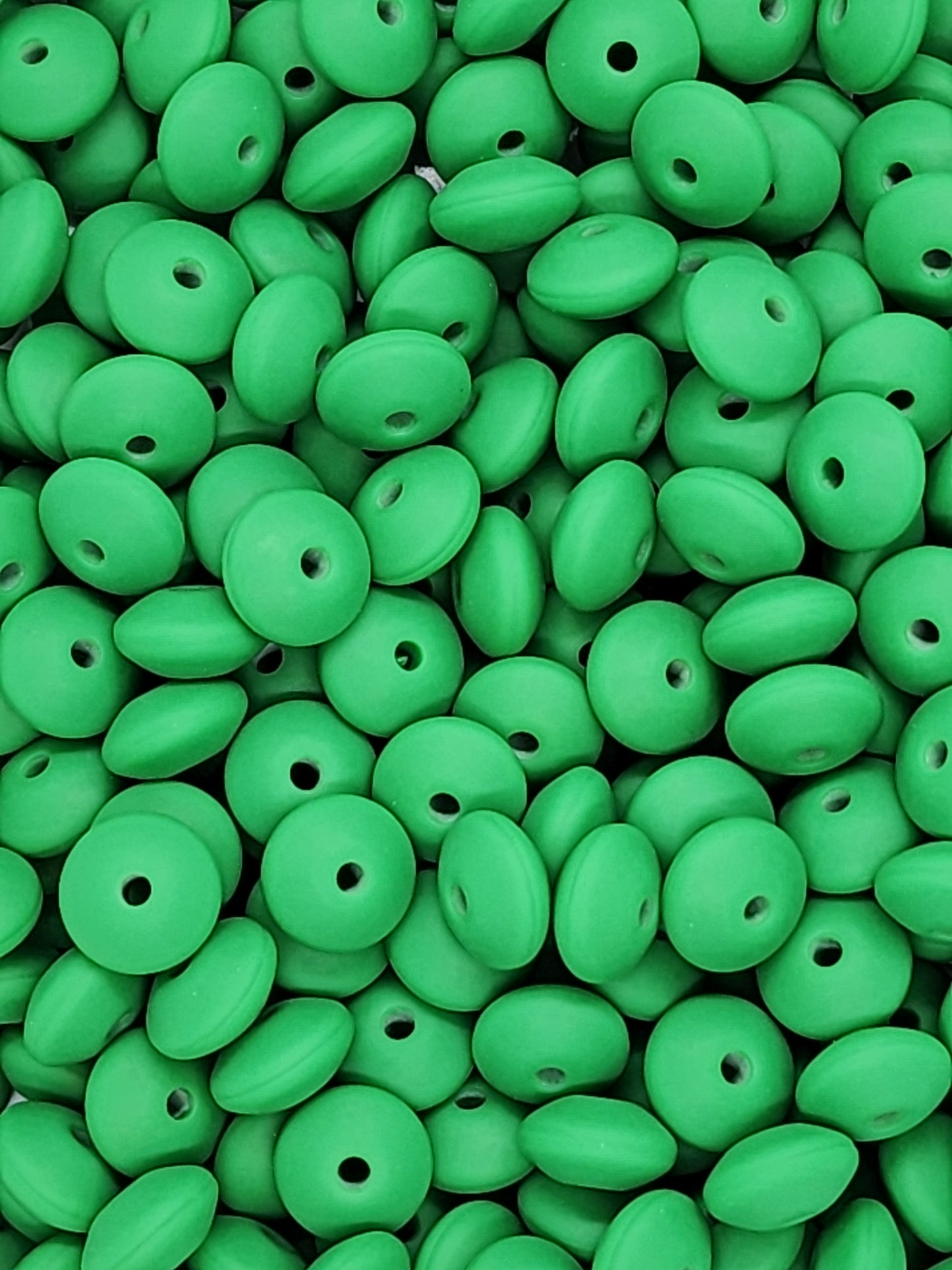 Enchanted Jade Silicone Lentil Beads