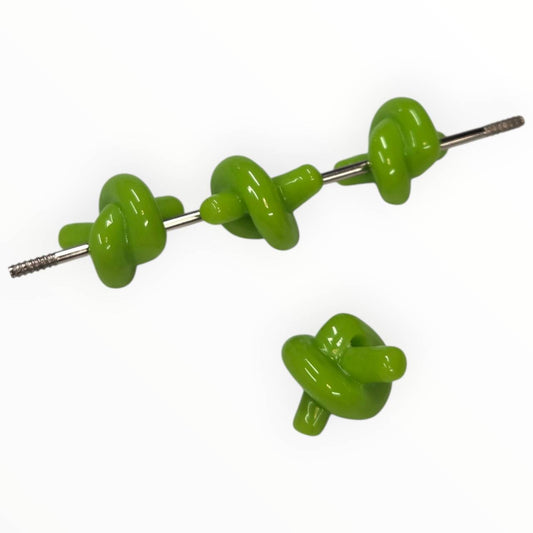 Lime Green Knot Acrylic Beads