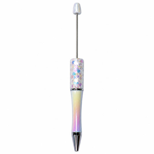 White Glitter Beadable Pens