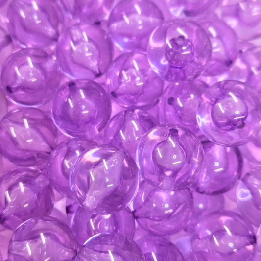20mm transparent lavender bubble acrylic bead