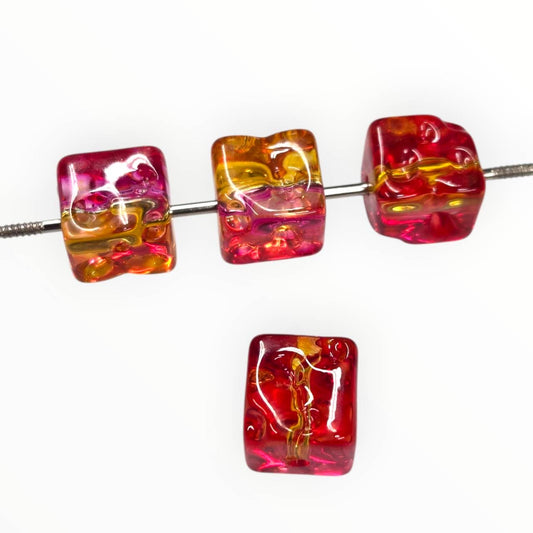 Amber Heat Square Acrylic Beads