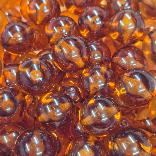 20mm transparent brown bubble acrylic bead