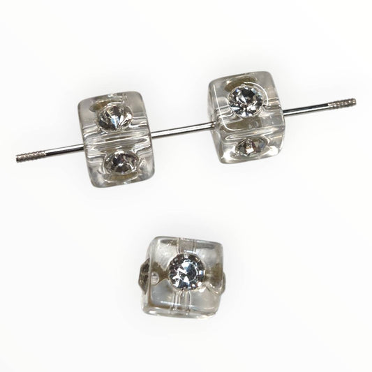 White Square Acrylic Beads