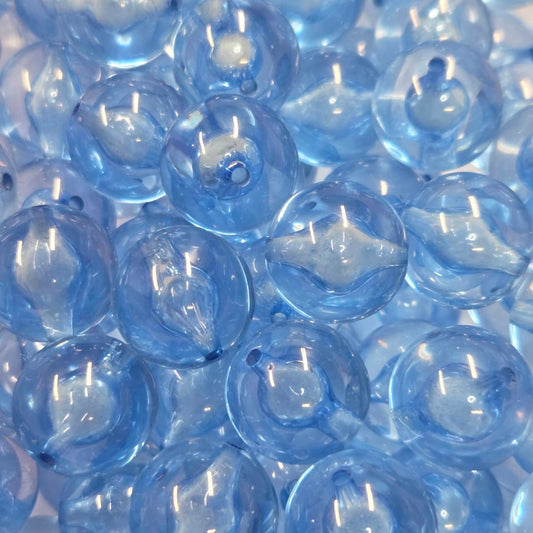 20mm transparent blue bubble acrylic bead