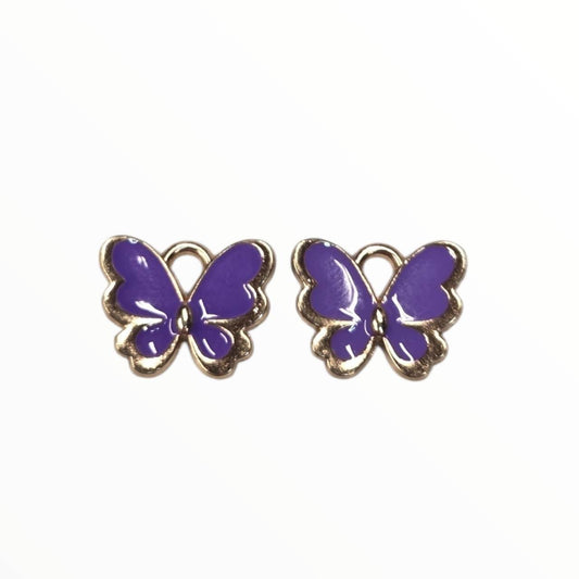 Purple Butterfly Charm Pack (2 Per Set)