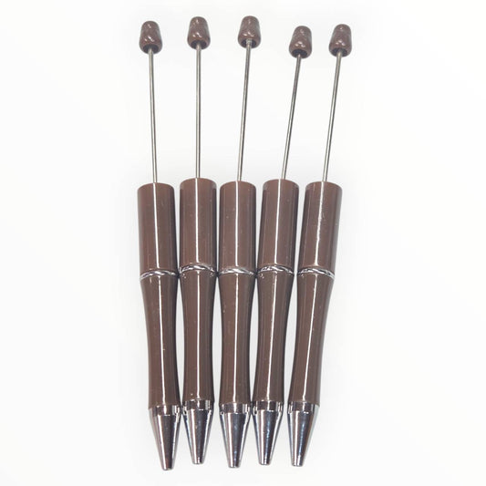 Brown Beadable Pens (5 Count)