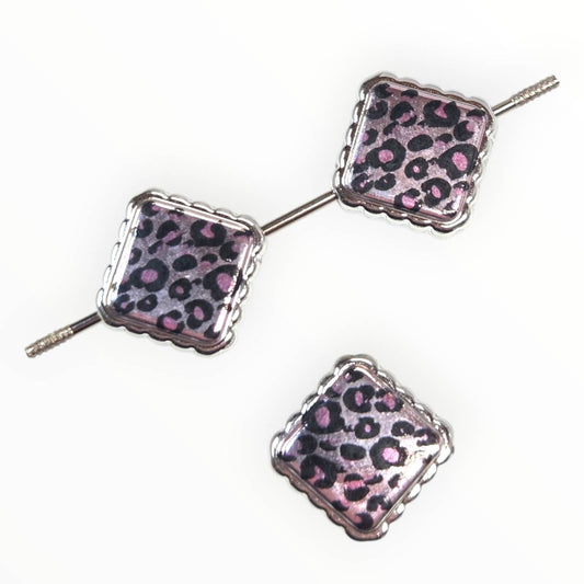 Pink Leopard Acrylic Beads