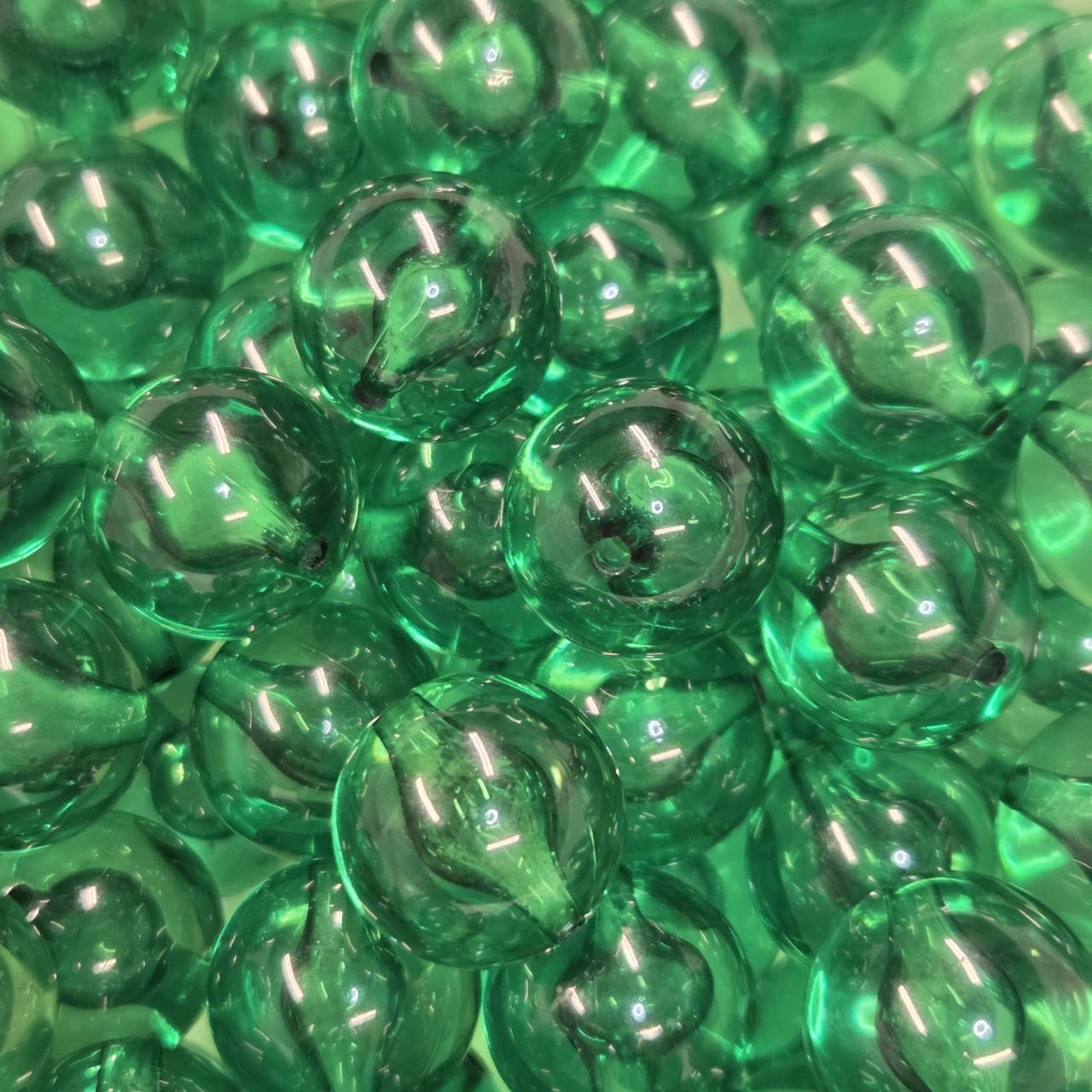 20mm transparent green bubble acrylic bead