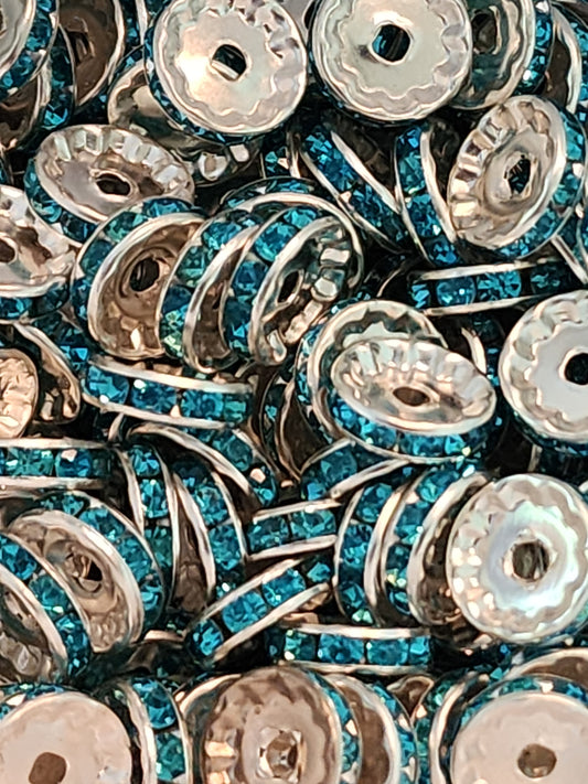 12mm Light Blue Rhinestone (spacers)