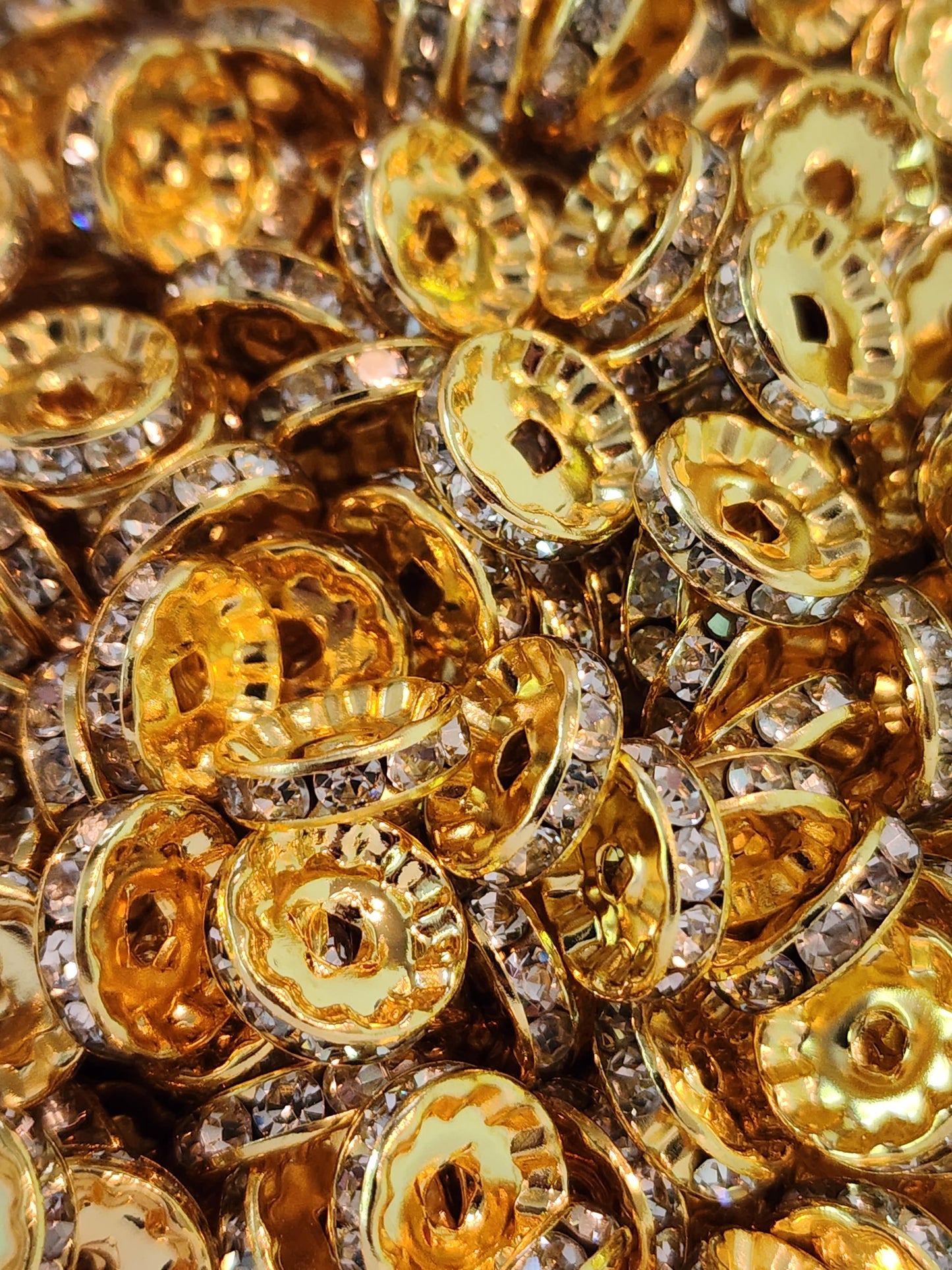 12mm Gold Rhinestone (Spacers)