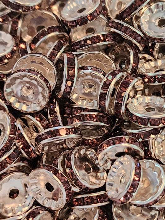 12mm Purple Rhinestone (Spacers)