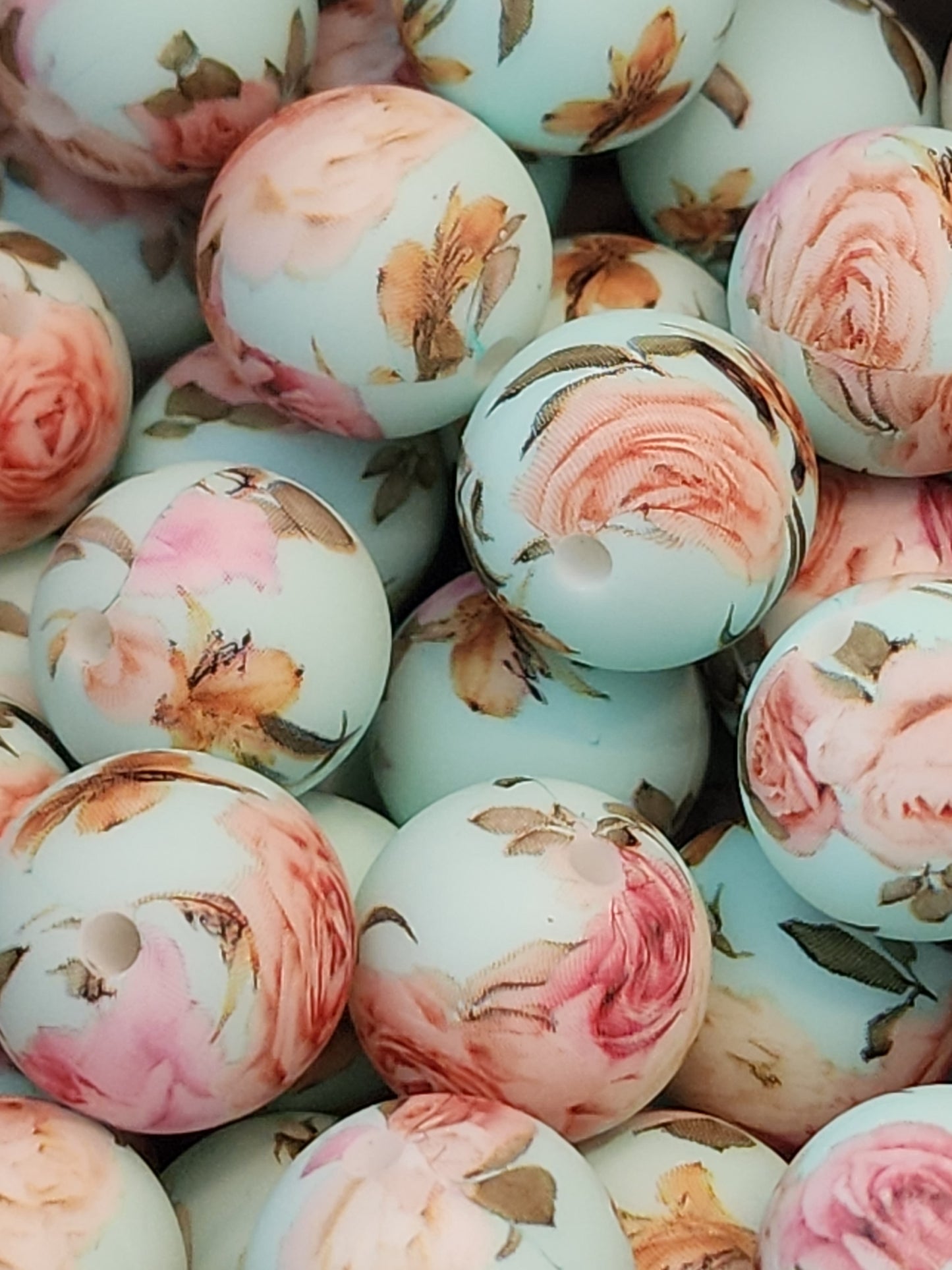 15mm Light Blue Floral