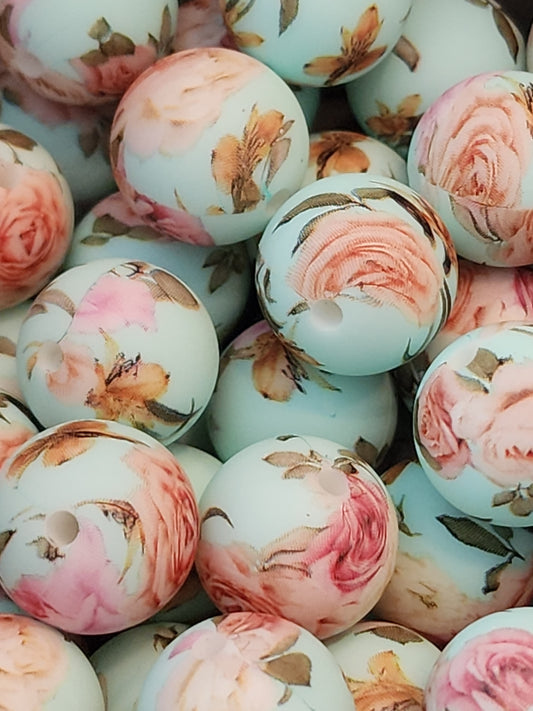 15mm Light Blue Floral