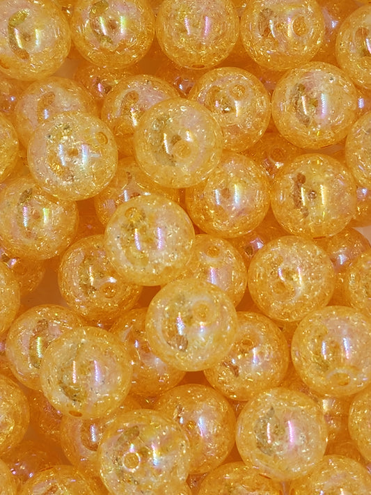 Tangerine Crackle 20mm (Bubblegum Beads)