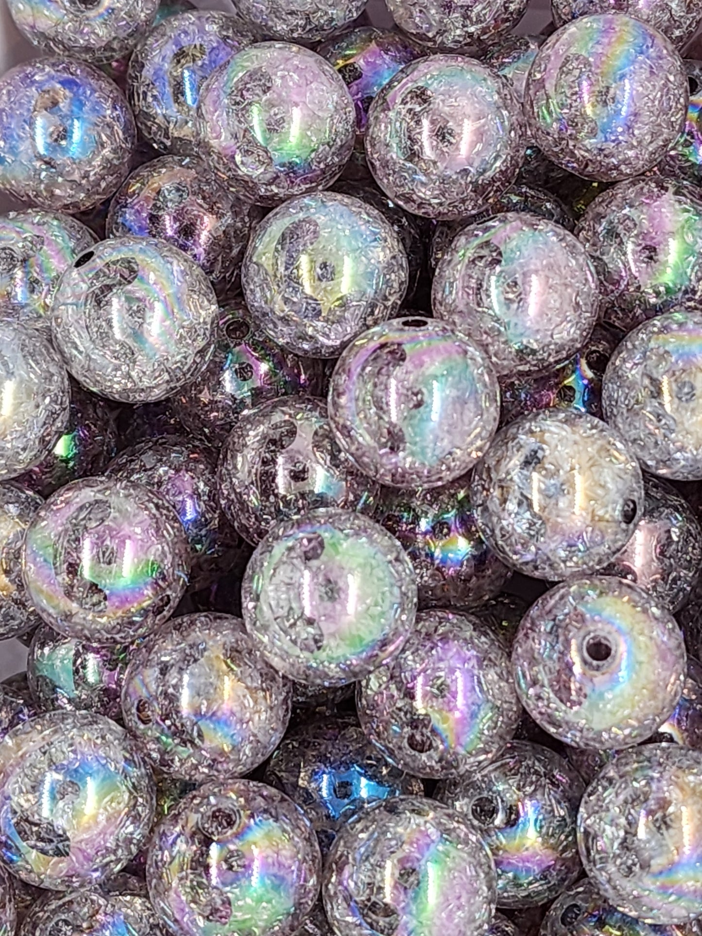 Gray Crackle 20mm (Bubblegum Beads)