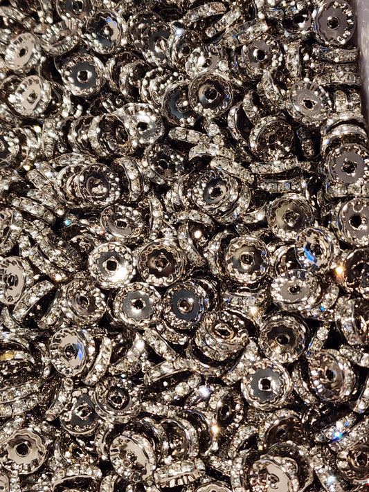 12mm Gunmetal Rhinestone (Spacers)