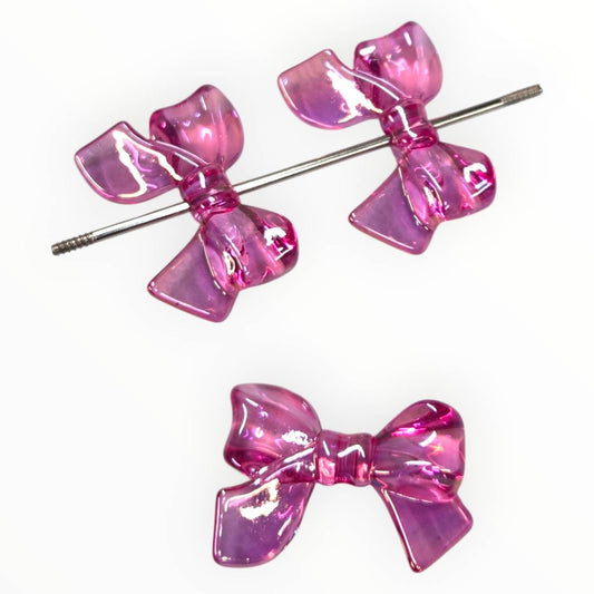 Pink Bow Acrylic Beads