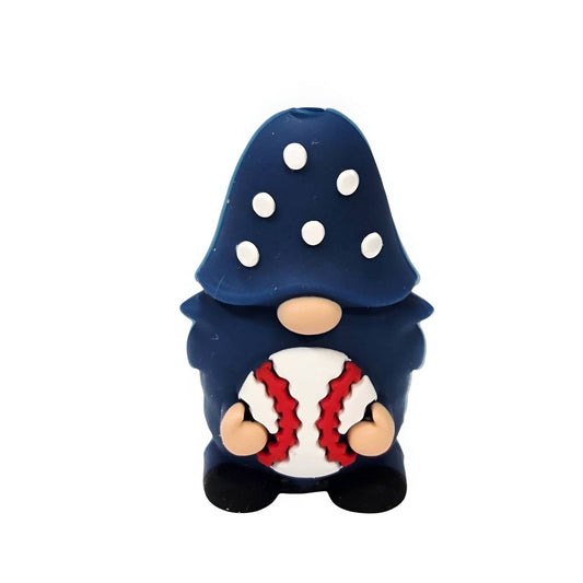 Baseball Gnome Silicone Focal Beads