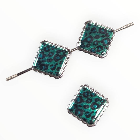 Green Leopard Acrylic Beads
