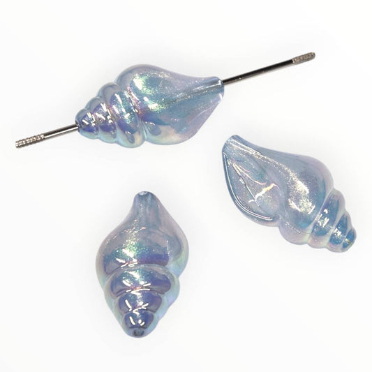 Blue Mirage Shell Acrylic Beads
