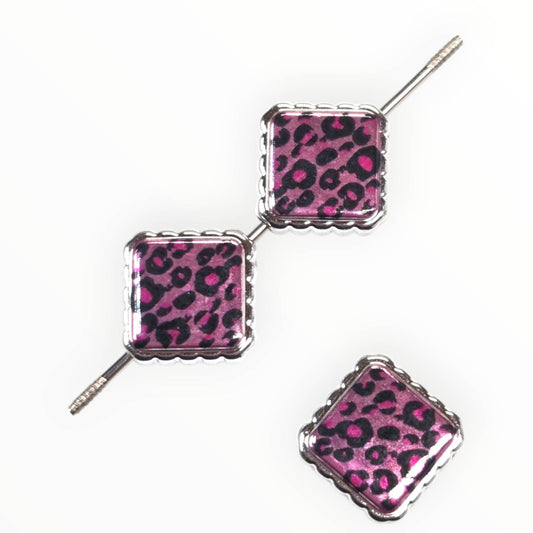 Hot Pink Leopard Acrylic Beads