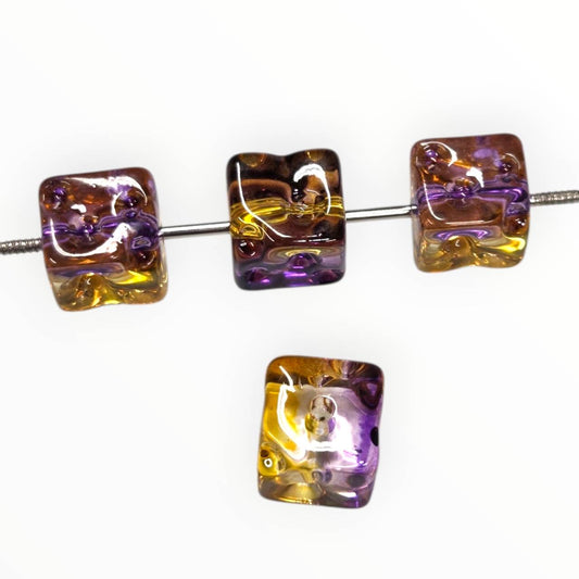 Golden Hour Square Acrylic Beads