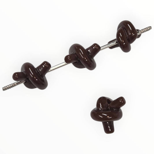 Brown Knot Acrylic Beads