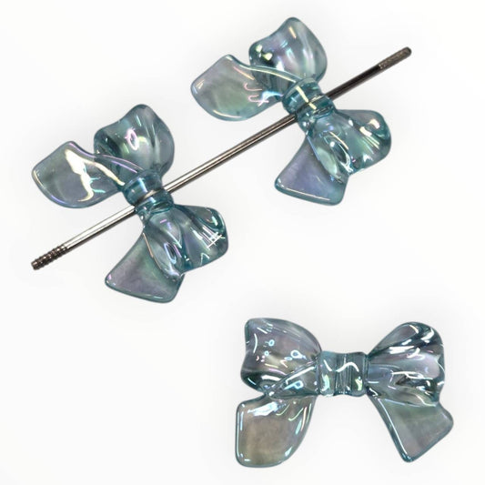 Blue Bow Acrylic Beads