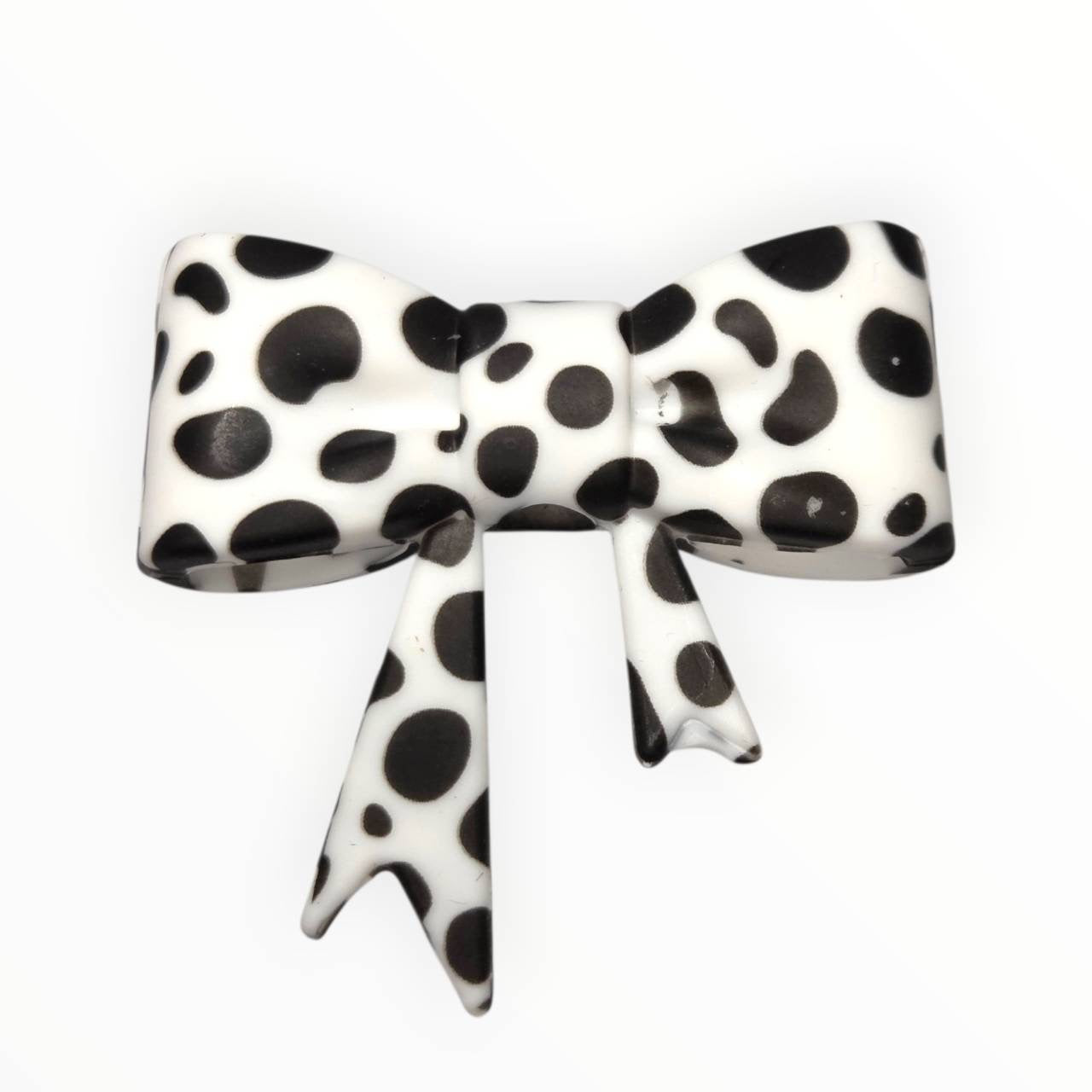 Cow Print Large Bow Focal Bead