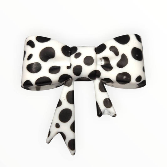 Cow Print Large Bow Focal Bead