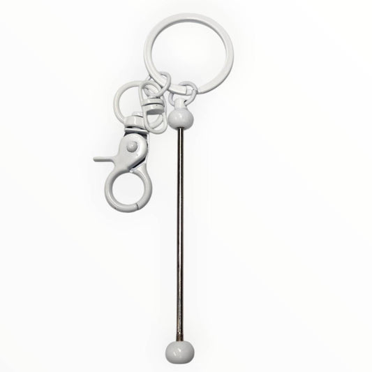 White Beadable Keychains