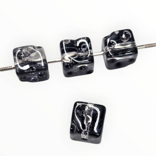 Midnight Glass Square Acrylic Beads