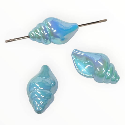 Blue Shell Acrylic Beads