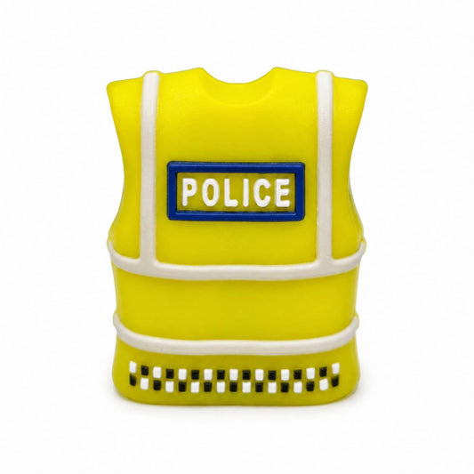 On Duty yellow high visibility police vest focal bead