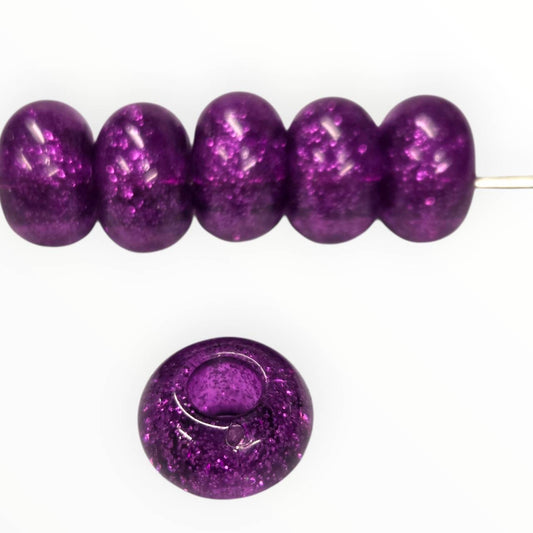 Dark Purple Large Hole Round Acrylic Beads