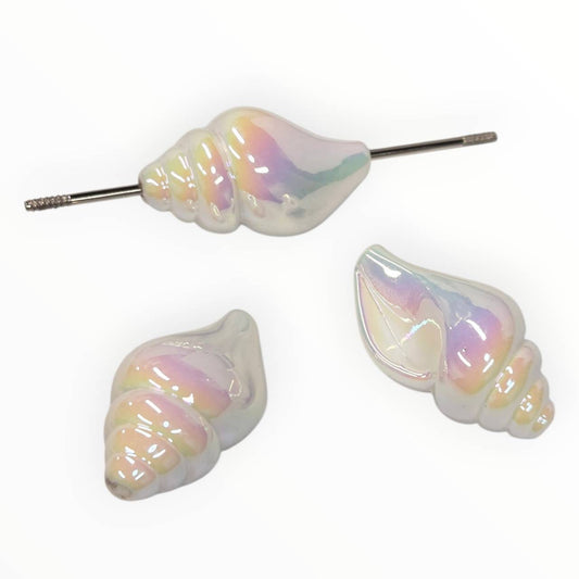 White Shell Acrylic Beads