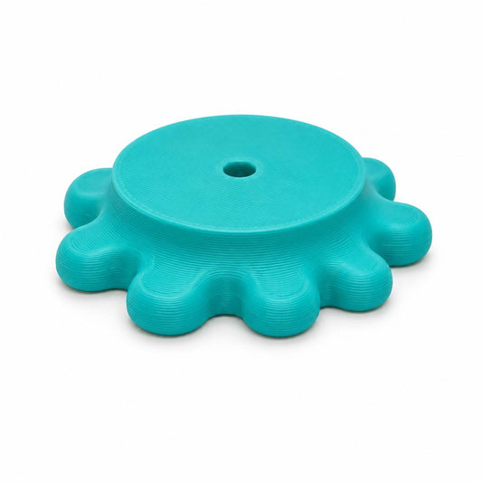 Tidal Teal Puddle Palz 3D printed bead base with wavy edge for stacking beads on beadable pens