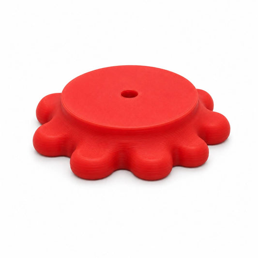 Cherry Splash red Puddle Palz 3D printed bead base for stacking beads on beadable pens