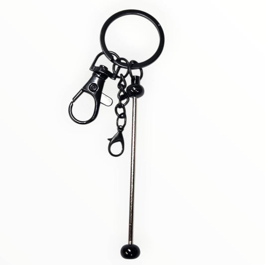 Black Beadable Keychains