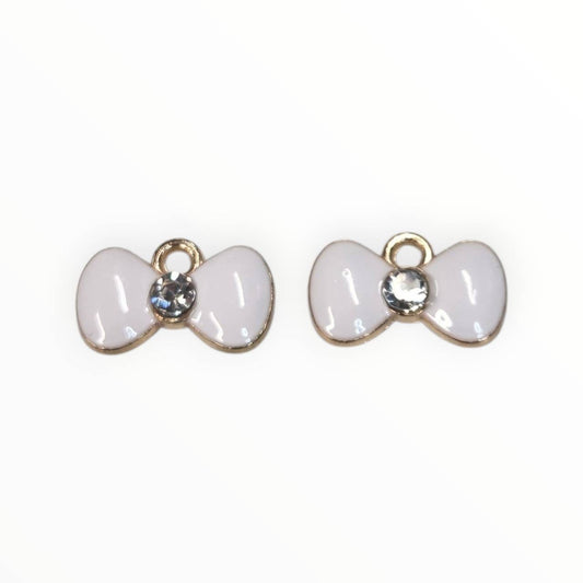 White Bow Charm Pack (2 Per Set)
