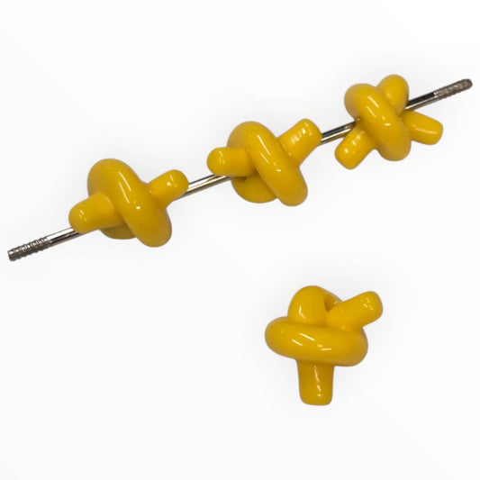 Yellow Knot Acrylic Beads
